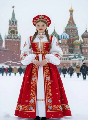 Картинка 1. Русский народный костюм женщины